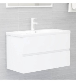 Ensemble de meubles de salle de bain 2 pcs Blanc Aggloméré