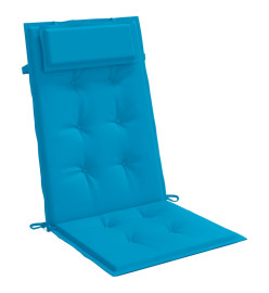 Coussins de chaise à dossier haut lot de 4 bleu clair