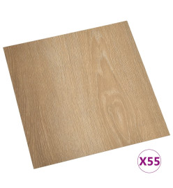 Planches de plancher autoadhésives 55 pcs PVC 5,11 m² Marron