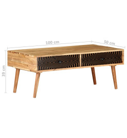 Table basse 100x50x39 cm Bois d'acacia solide