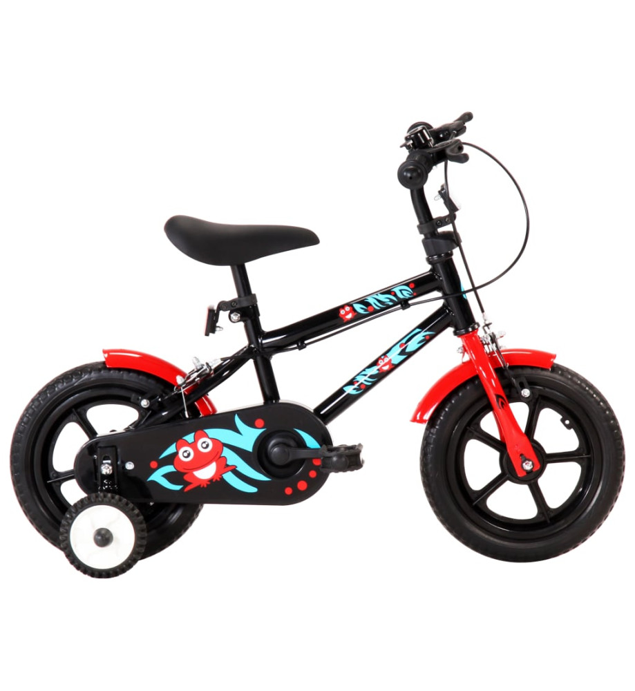 Vélo pour enfants 12 pouces Noir et rouge