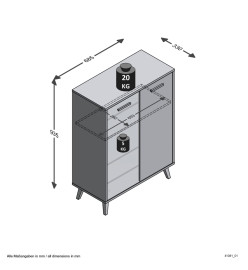 FMD Armoire à chaussures avec 5 compartiments 68,5x33x93,5 cm