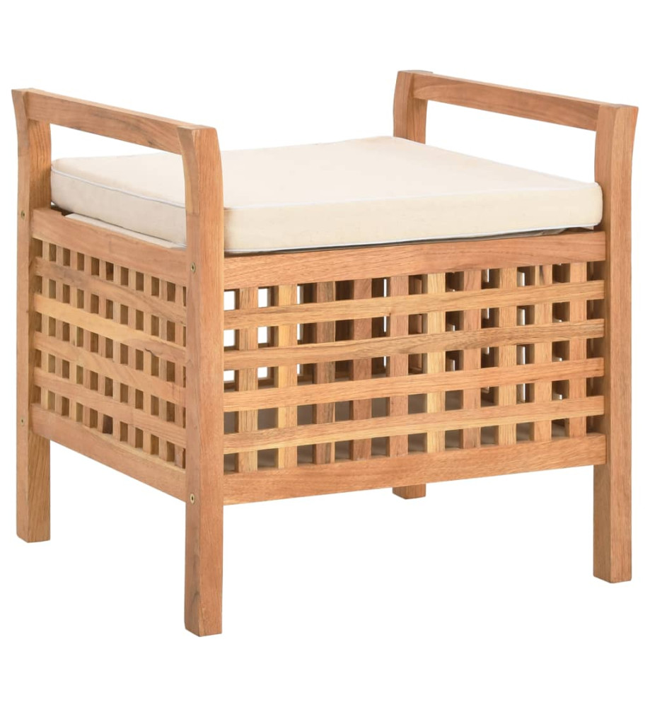 Banc de rangement 49x48x49 cm Bois de noyer massif