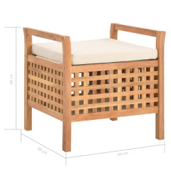 Banc de rangement 49x48x49 cm Bois de noyer massif