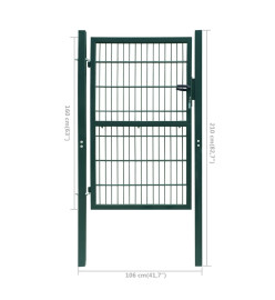 Portillon 2D (simple) Vert 106x210 cm