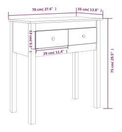 Table console 70x35x75 cm Bois massif de pin