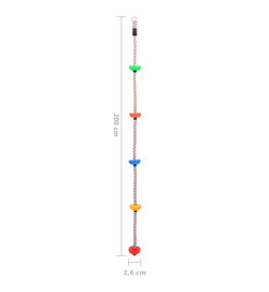 Corde d'escalade avec plates-formes 200 cm