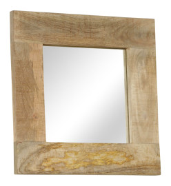 Miroir Bois de manguier massif 50 x 50 cm