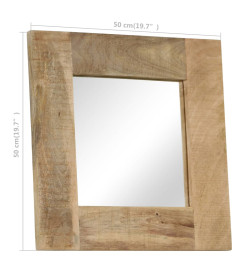 Miroir Bois de manguier massif 50 x 50 cm