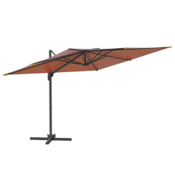 Parasol déporté avec mât en aluminium Terre cuite 400x300 cm