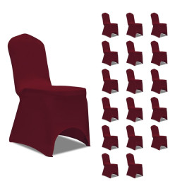 Housses élastiques de chaise Bordeaux 18 pcs