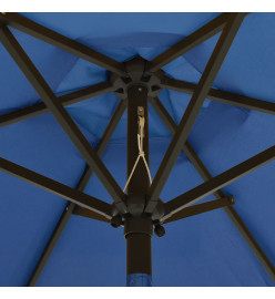 Parasol avec lumières LED Bleu azuré 200x211 cm Aluminium