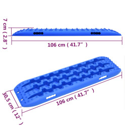 Planches de traction 2 pc Bleu 106x30,5x7 cm Nylon