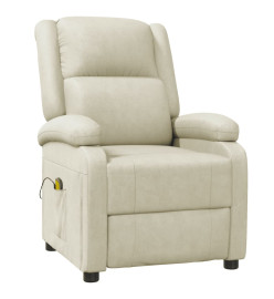 Fauteuil de massage blanc crème similicuir