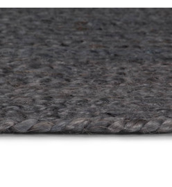 Tapis fait à la main Jute Rond 240 cm Gris foncé
