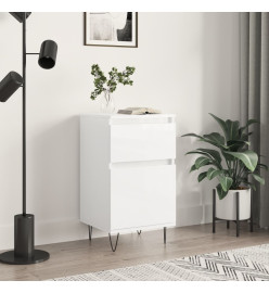 Buffet blanc brillant 40x35x70 cm bois d'ingénierie