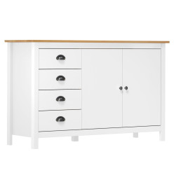 Buffet Hill Blanc 130x40x80 cm Bois de pin solide