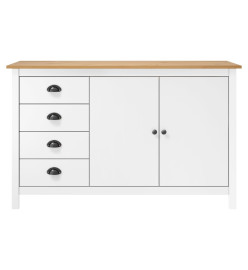 Buffet Hill Blanc 130x40x80 cm Bois de pin solide