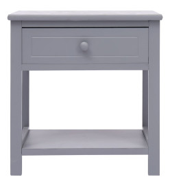 Table de chevet Gris 40x29x42 cm Bois de Paulownia