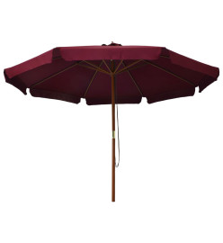 Parasol avec mât en bois 330 cm Bordeaux