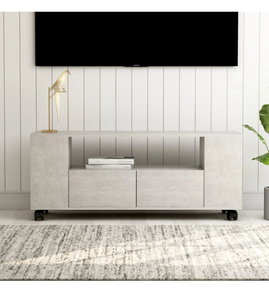 Meuble TV Gris béton 120x35x48 cm Bois d'ingénierie