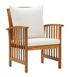 Chaises de jardin avec coussins 2 pcs Bois d'acacia massif