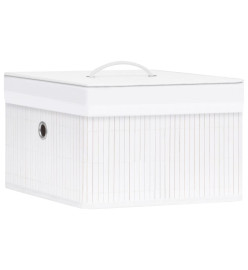 Boîtes de rangement en bambou 4 pcs Blanc