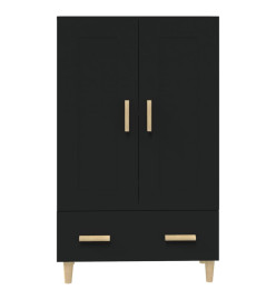 Buffet haut noir 70x31x115 cm bois d'ingénierie