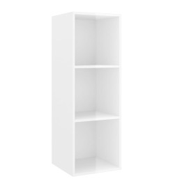 Meuble TV mural Blanc brillant 37x37x107 cm Aggloméré