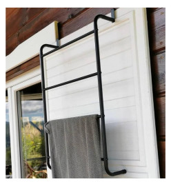 Bathroom Solutions Porte-serviettes suspendu de porte Métal Noir