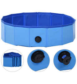 Piscine pliable pour chiens Bleu 80x20 cm PVC