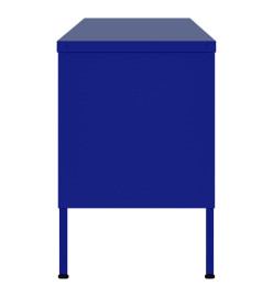 Meuble TV Bleu marine 105x35x50 cm Acier