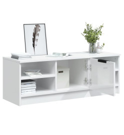 Meuble TV Blanc brillant 102x35,5x36,5 cm Bois d'ingénierie