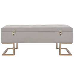 Banc avec compartiment de rangement 105 cm Gris Velours