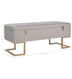 Banc avec compartiment de rangement 105 cm Gris Velours