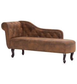 Chaise longue Marron Similicuir daim