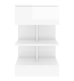 Tables de chevet 2 pcs Blanc brillant 40x35x65 cm