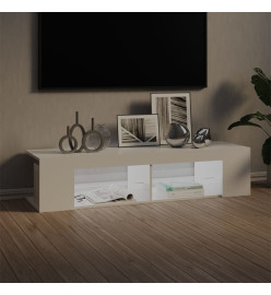 Meuble TV avec lumières LED blanc brillant 135x39x30 cm