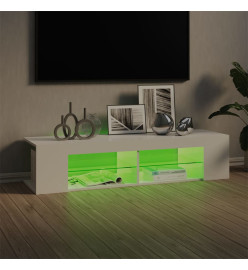 Meuble TV avec lumières LED blanc brillant 135x39x30 cm