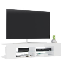 Meuble TV avec lumières LED blanc brillant 135x39x30 cm