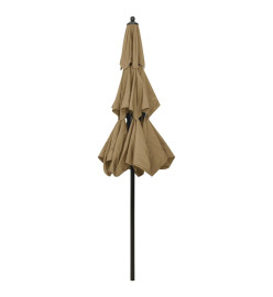 Parasol à 3 niveaux avec mât en aluminium Taupe 2,5 m