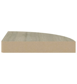 Étagères d'angle flottantes 2 pcs Chêne 25x25x3,8 cm MDF