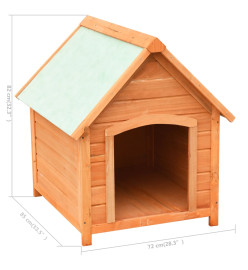 Niche pour chiens Bois de pin et de sapin massif 72x85x82 cm