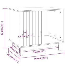 Niche pour chien 70x50x62 cm Bois de pin massif