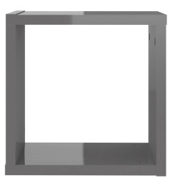 Étagères cube murales 4 pcs Gris brillant 30x15x30 cm