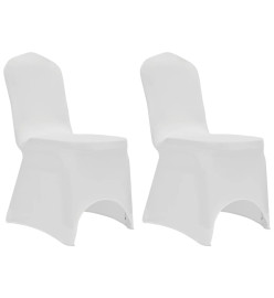 Housses élastiques de chaise Blanc 12 pcs