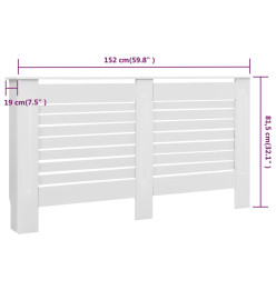 Cache-radiateur Blanc 152x19x81,5 cm MDF