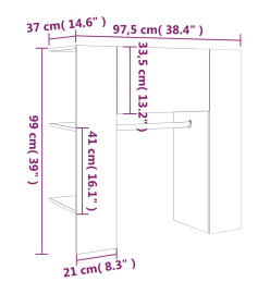 Armoire de couloir Sonoma gris 97,5x37x99 cm Bois d'ingénierie