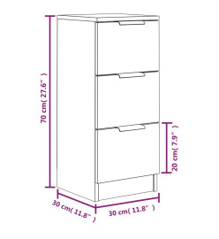 Buffet noir 30x30x70 cm bois d'ingénierie