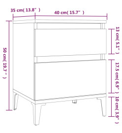 Table de chevet Blanc 40x35x50 cm